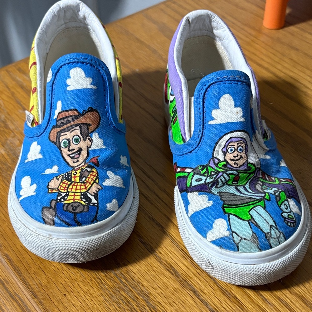 Custom Toy Story Vans Kids Slip-On Sneakers